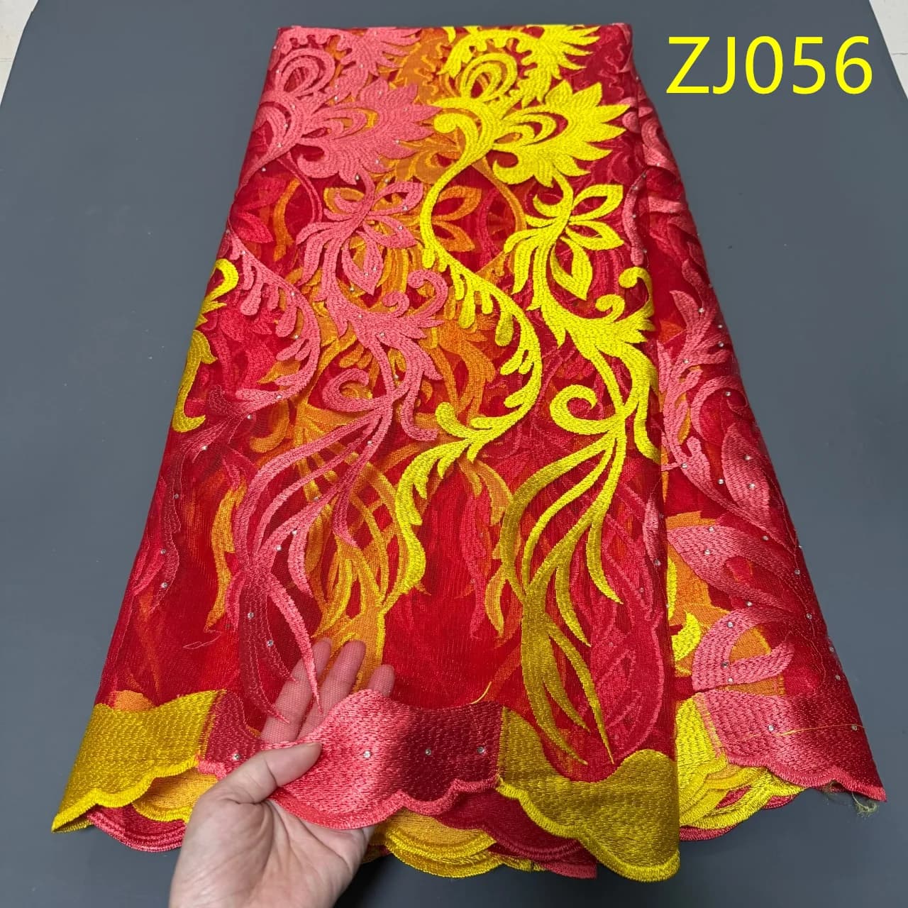 2026 African Nigerian Latest High Quality With Tulle Sewing Lace Fabric Guipure Embroidery Dresses Sequins Beads 5Yards ZJ134