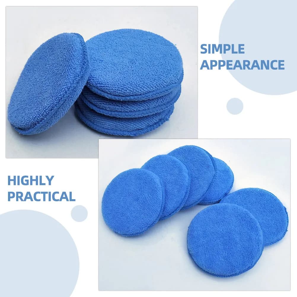 Set di 6 Spugne per Lucidatura Auto, Applicatori per Cera e Lucidatura per Auto, Macchine e Mobili, Eccellente Texture, Leggere e Rotonde