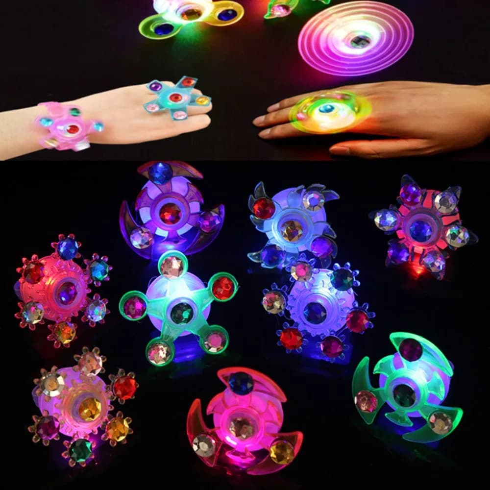10-30 pezzi LED anello luminoso trottola festa di compleanno per bambini festa in maschera di Halloween festa di carnevale di Natale decorazione regalo