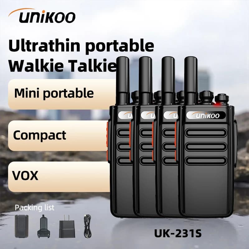UNIKOO UK231S Walkie Talkie PMR446 FRS Walkie-talkie 4 PZ Radio bidirezionale Apparecchiatura di comunicazione portatile PTT Radio da caccia
