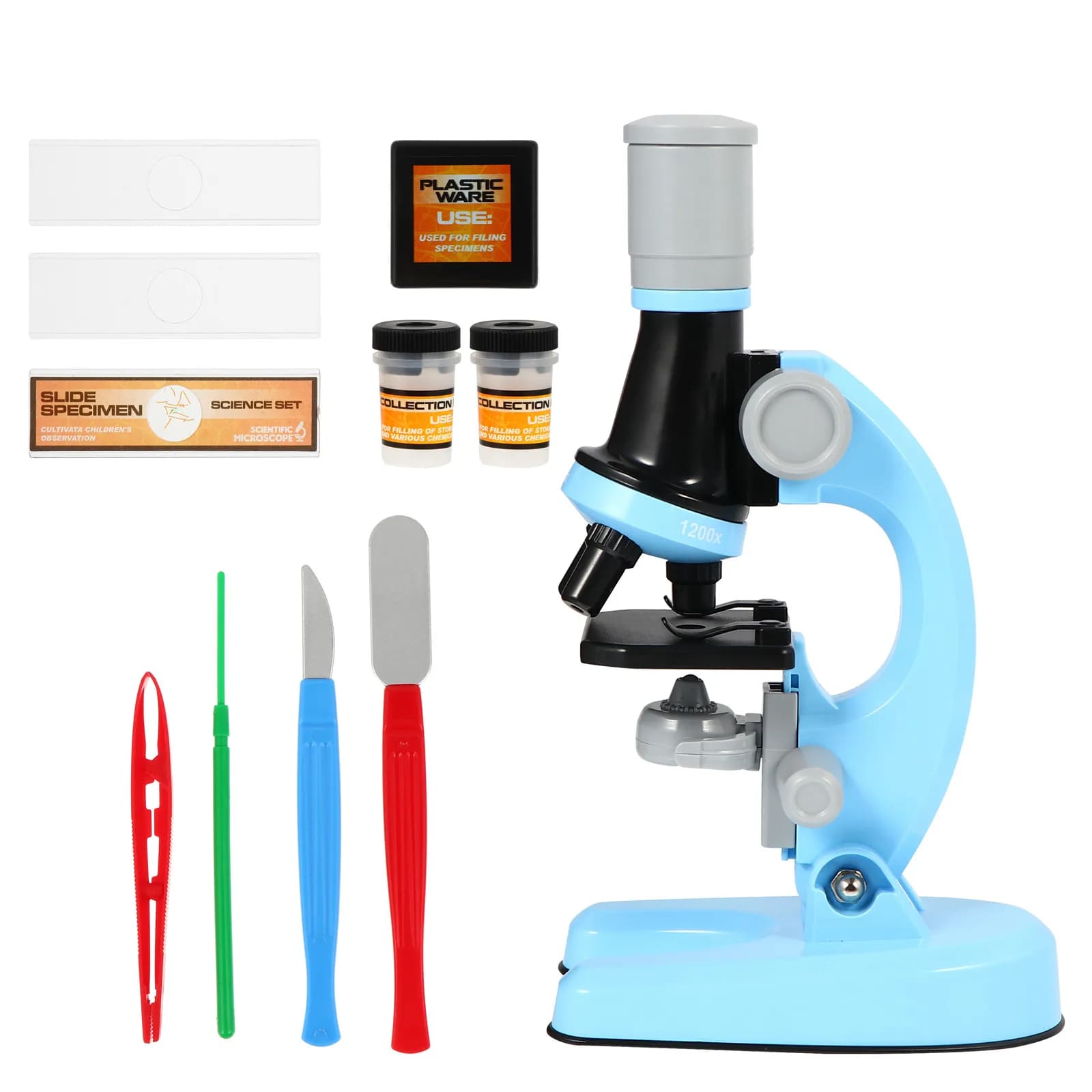 Set Microscopio per Studenti, Lente d'Ingrandimento Biologica, Strumento Educativo Scientifico per Bambini, Regalo per Esperimenti e Esplorazioni