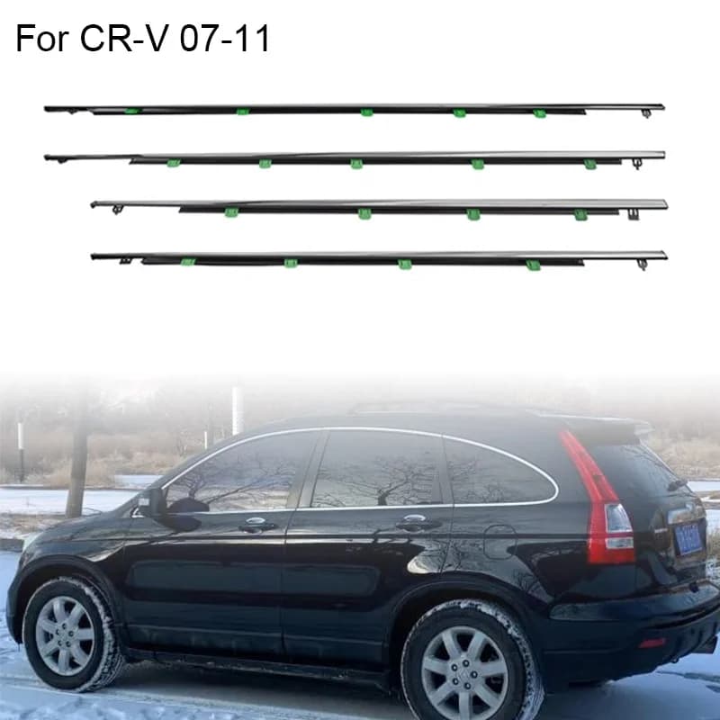 Chrome 4 pezzi Finestra di Gomma Trim Per Honda CR-V CRV 2007-2011 Guarnizione Strisce di Tenuta In Gomma Porta Modanatura Finestra di Vetro