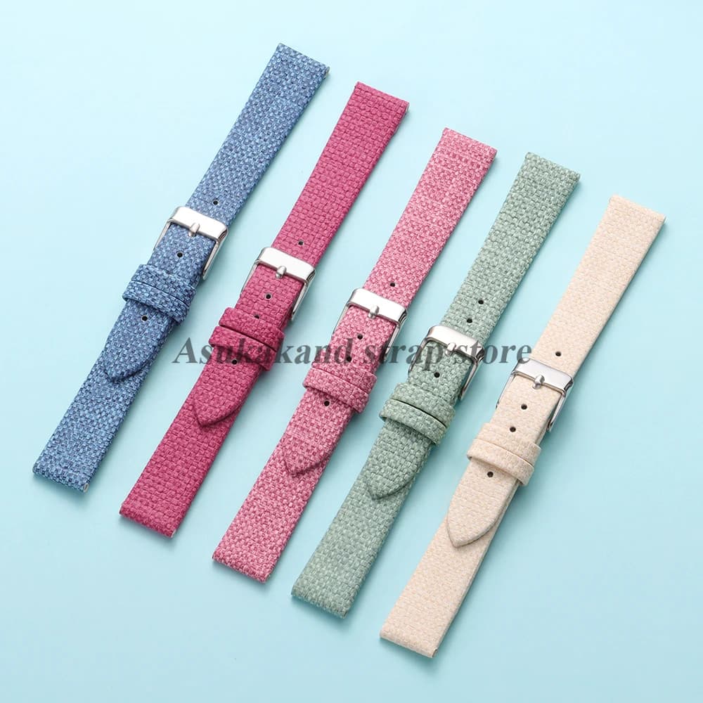 Cinturino per Orologio in Tela e Pelle di Piccole Dimensioni 8mm 10mm 12mm 14mm 16mm, Braccialetti Universali da Donna, Accessori con Motivo Intrecciato in Denim
