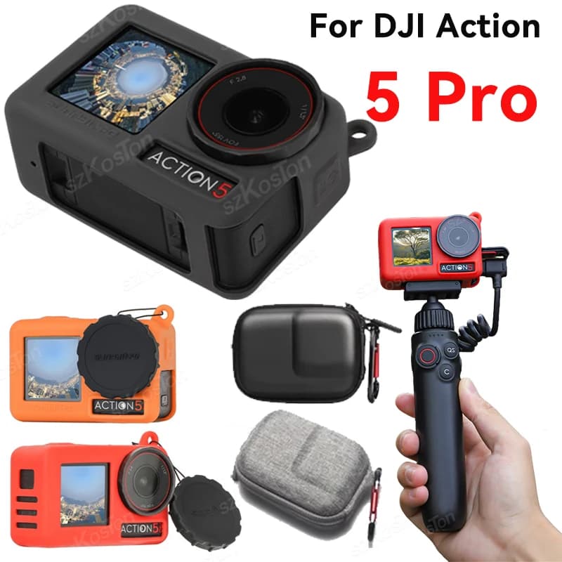 Custodia protettiva in silicone per DJI OSMO Action 5 Pro Custodia protettiva Guscio protettivo Copriobiettivo Action 5 Pro Accessori per fotocamera