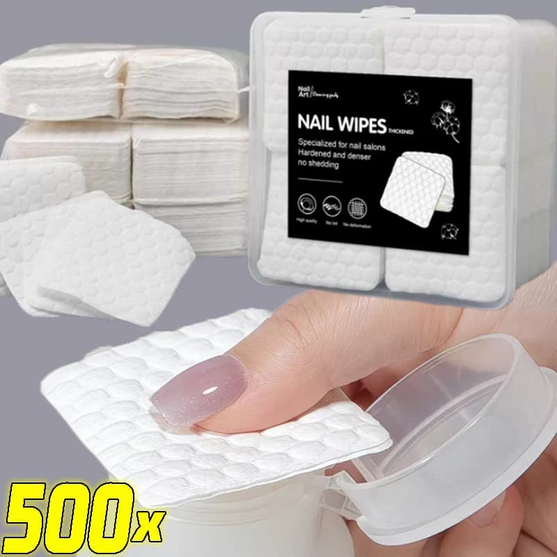 200/500 Pieces New Nail Cleaner Cotton to Save Hydric with Pearl Motive, Super Absorbents and Water Savings, Nail Gel Cleaning Tools