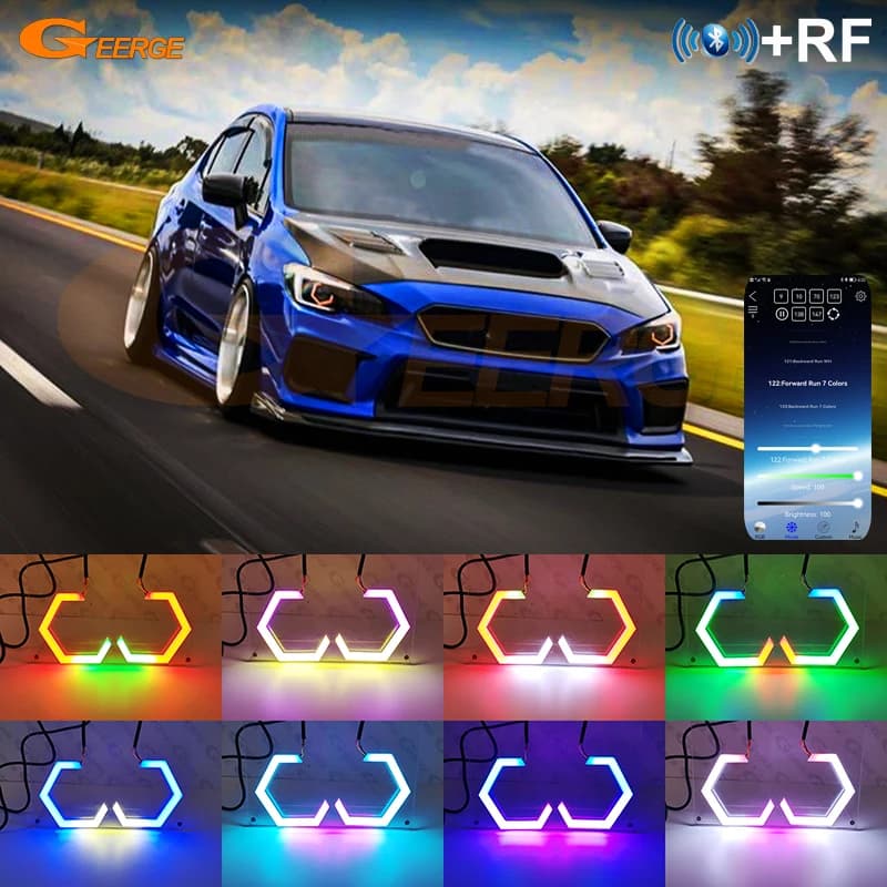 Per Subaru Impreza WRX STI 2006 2007 2008 - 2021 Luce diurna Bluetooth APP Dinamica Multi Colore RGB LED Angel Eyes Hex Halo Anelli