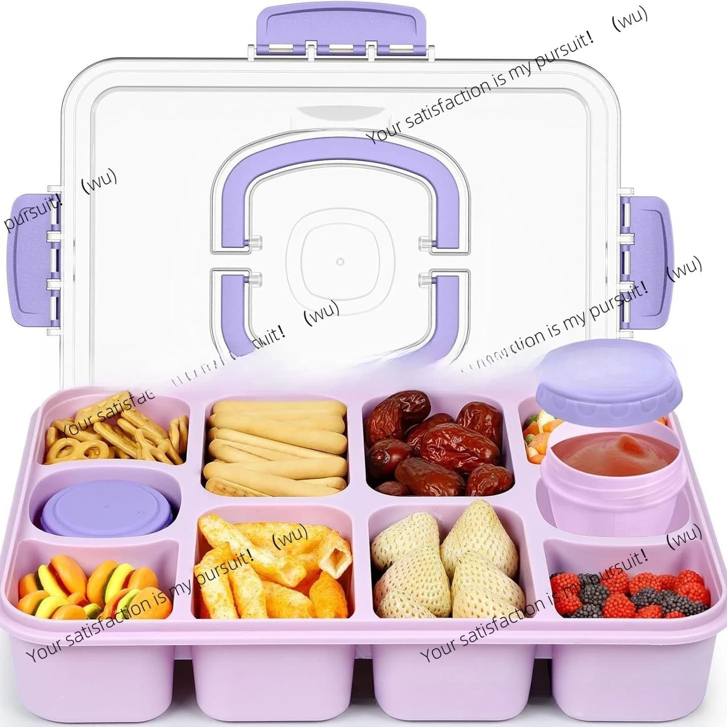 Contenitore per il pranzo con scatola per snack in silicone Contenitore per vassoio separato per snack da 10 Gongge, scatola per il pranzo per uso alimentare