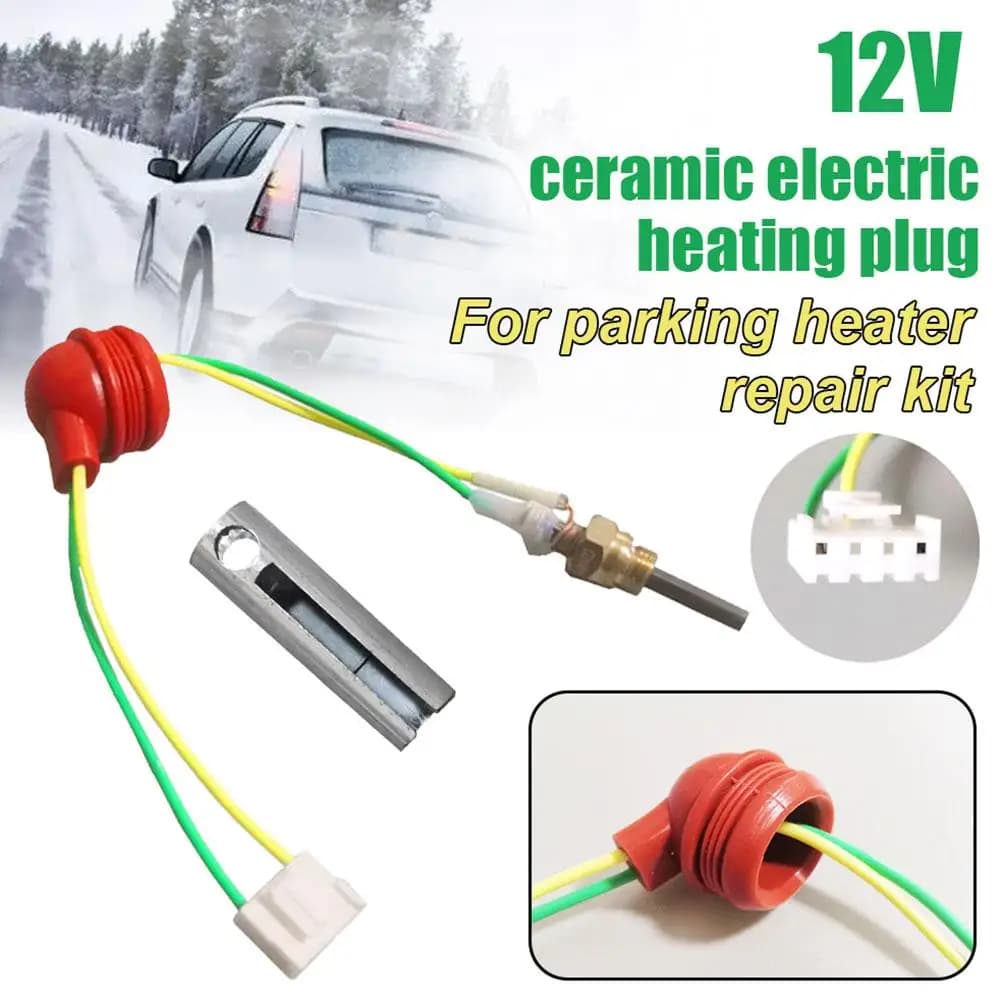 Candela in ceramica con candela incandescente per riscaldatore diesel 12V con chiave per sistemi di riscaldamento Accensione rapida Prestazioni stabili Riscaldamento invernale