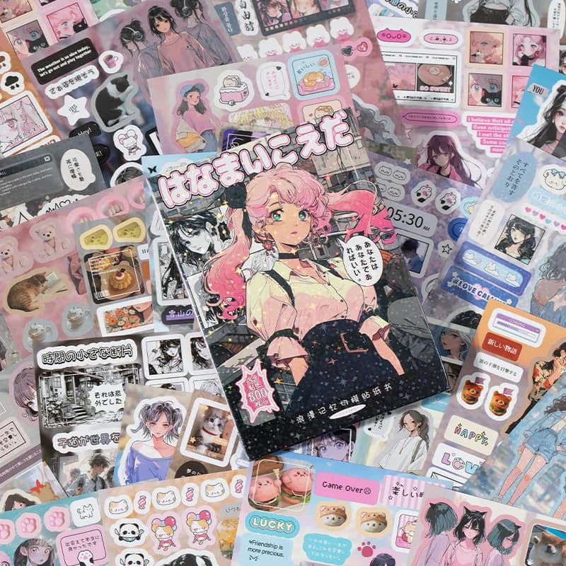 Mr. Paper 45 Sheets/book Creative Sticker Book Used of DIY Phone Case Photo Frame Album Scrapbook Retro Decoration Art Stickers