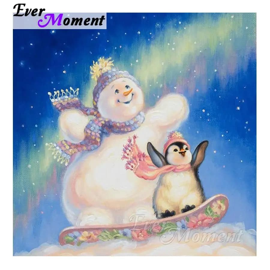 5D fai da te trapano quadrato completo mai momento pittura diamante pupazzo di neve pinguino decorazione per la casa punto croce S2F337