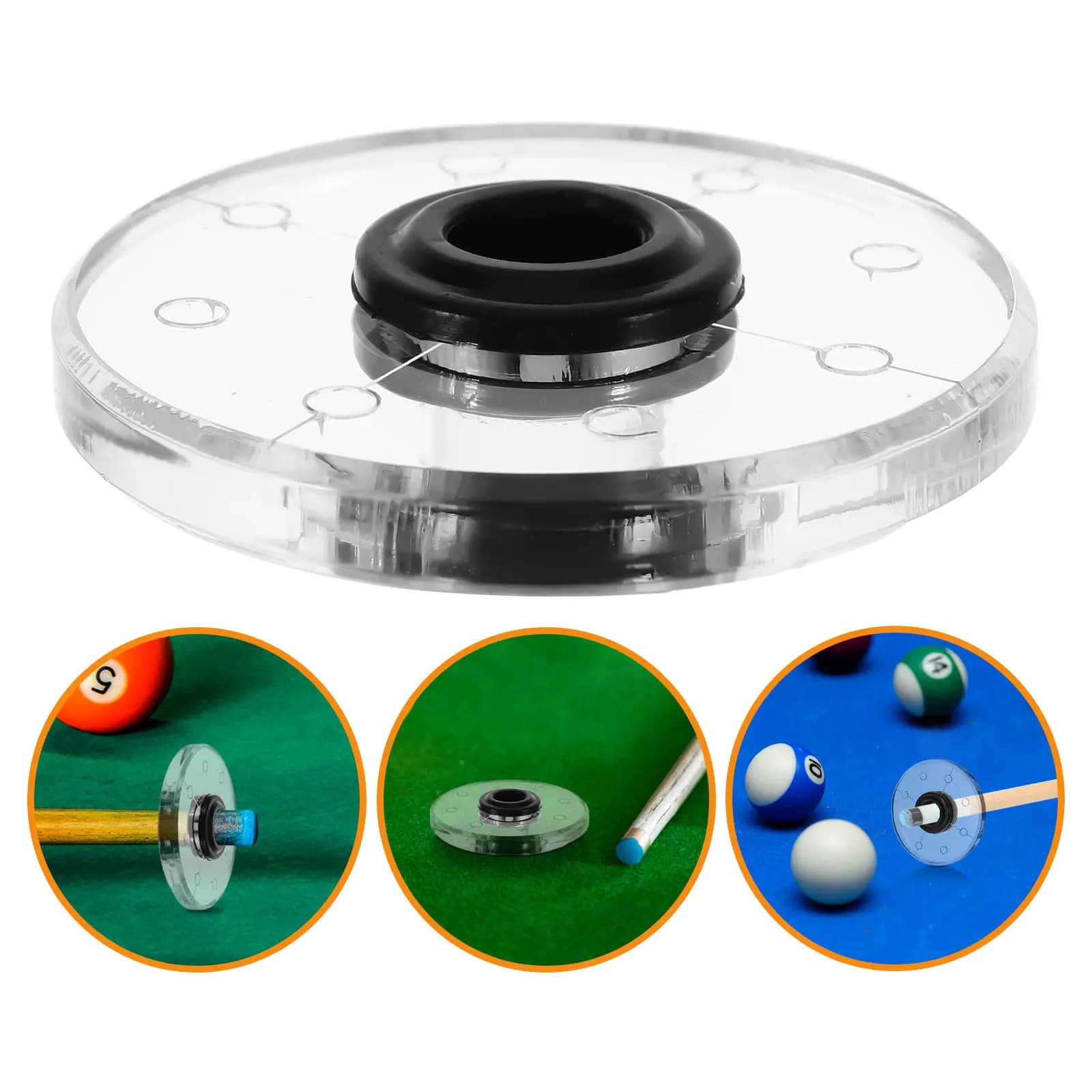Black Acrylic Billiard Stroke Trainer Portable Pool Aiming Device Cue Skills Enhancement Billiards Training Tool