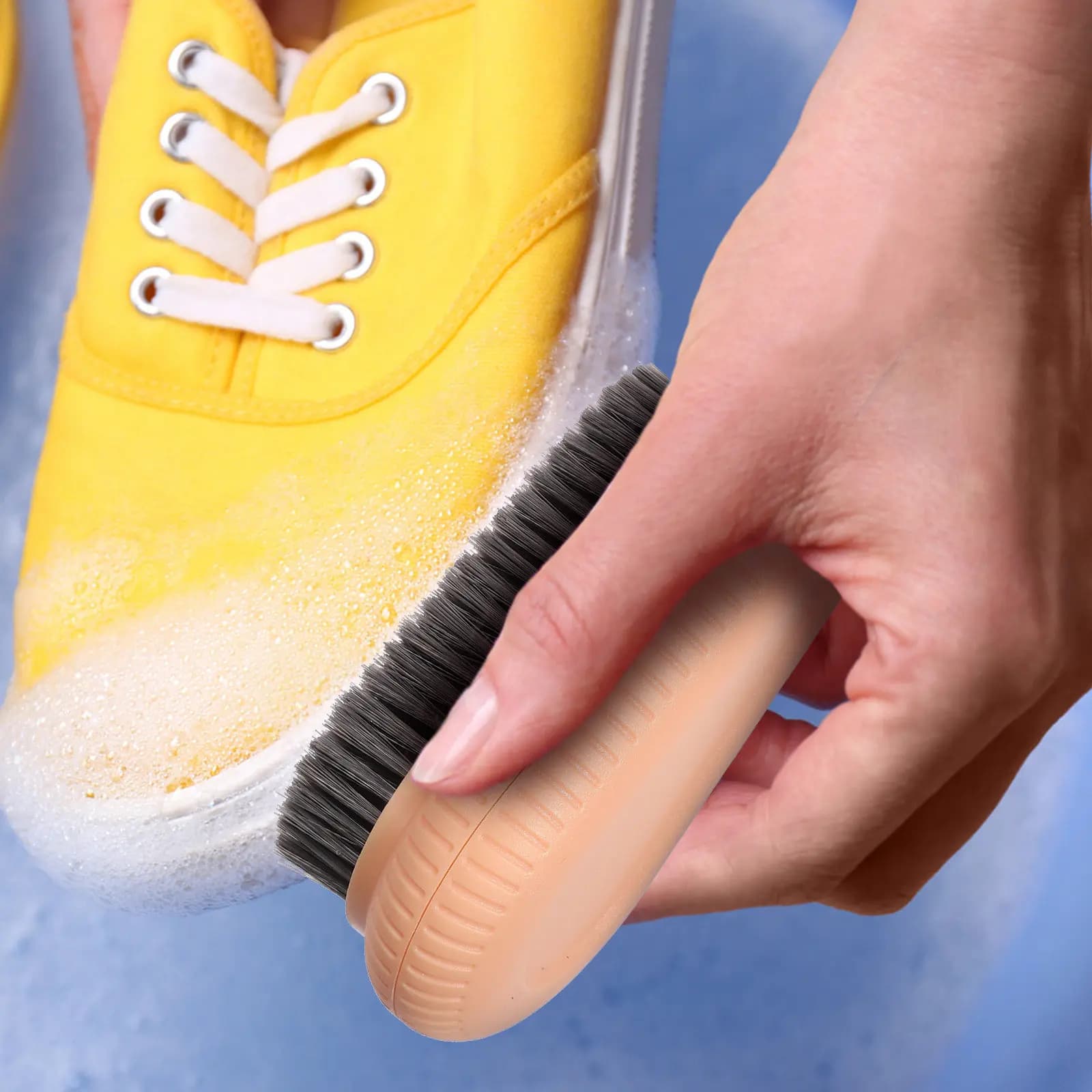 Spazzola per bucato da 2 pezzi, spazzola multiuso con setole dense di durezza media per vestiti, scarpe, piastrelle, cucina, pulizia del bagno