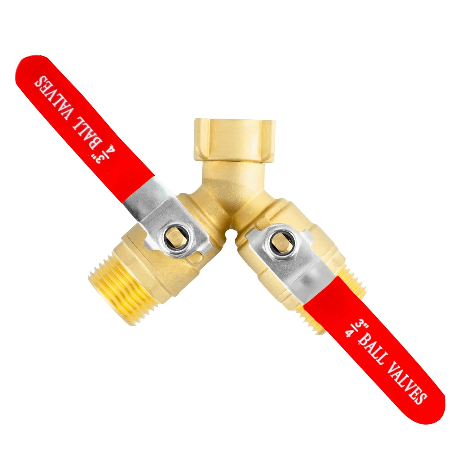3/4 Inch Brass Y Connector For Garden Faucet, 2-way Double For Garden Pipe, External Irrigation Connector