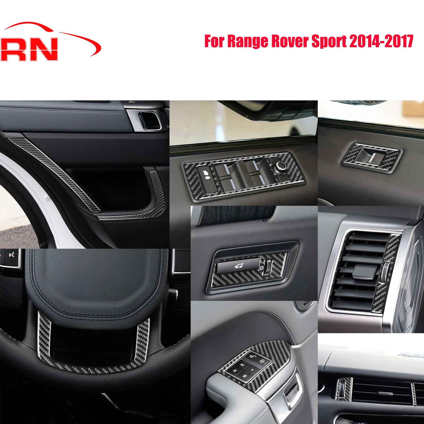 Per Range Rover Sport 2014-2017 Modificato In Fibra di Carbonio Auto Porta Interna Pannello Finestra Ascensore Uscita Aria Pannello Interno Adesivo