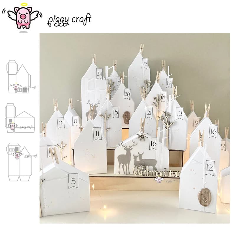 Piggy Craft metal cutting dies cut die mold New 3D house box series Scrapbook paper craft knife mould blade punch stencils dies