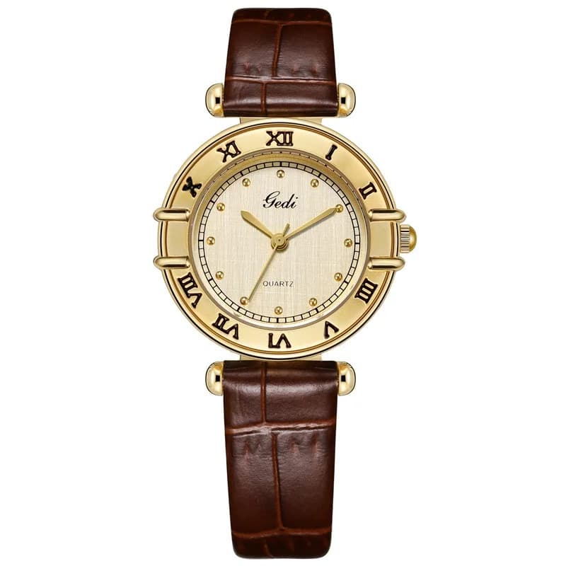 High-end Medieval Women's Niche Cloth Pattern Plate Quartz Wrist Women's High-end Retro Roman Watch