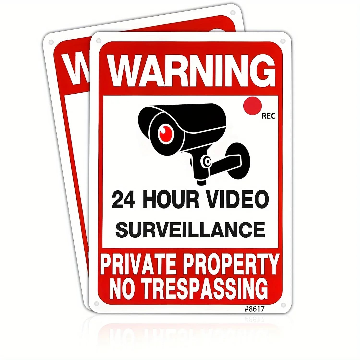 Outdoor Video Surveillance Warning Sign Self Adhesive Security Camera Sticker Waterproof CCTV Monitoring Notice Decal for Home Yard Garage