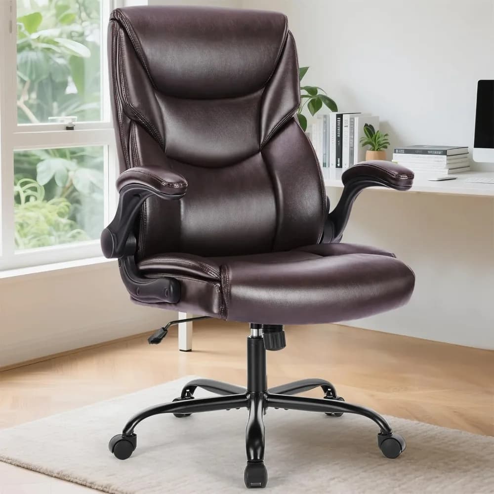 Sedia da scrivania ergonomica con schienale alto per giochi e ufficio: durevole, regolabile con ruote girevoli e braccioli sollevabili
