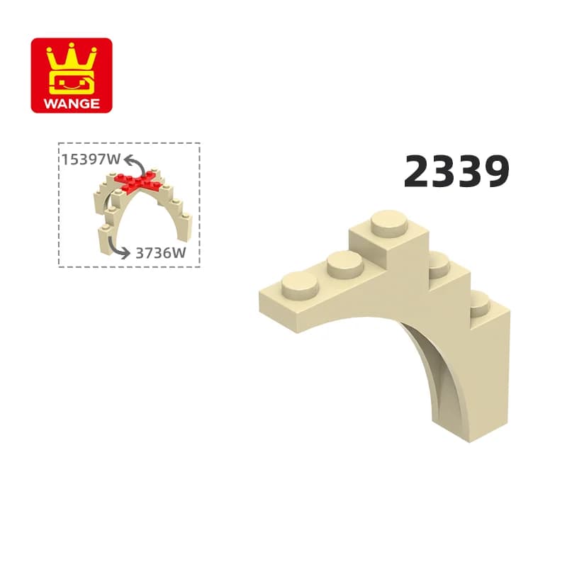 Wange 2339 100g/43pz Accessori per Arco Continuo 1x5x4 Compatibili con Mattoncini Giocattolo Fai-da-te per Bambini Pezzi di Montaggio