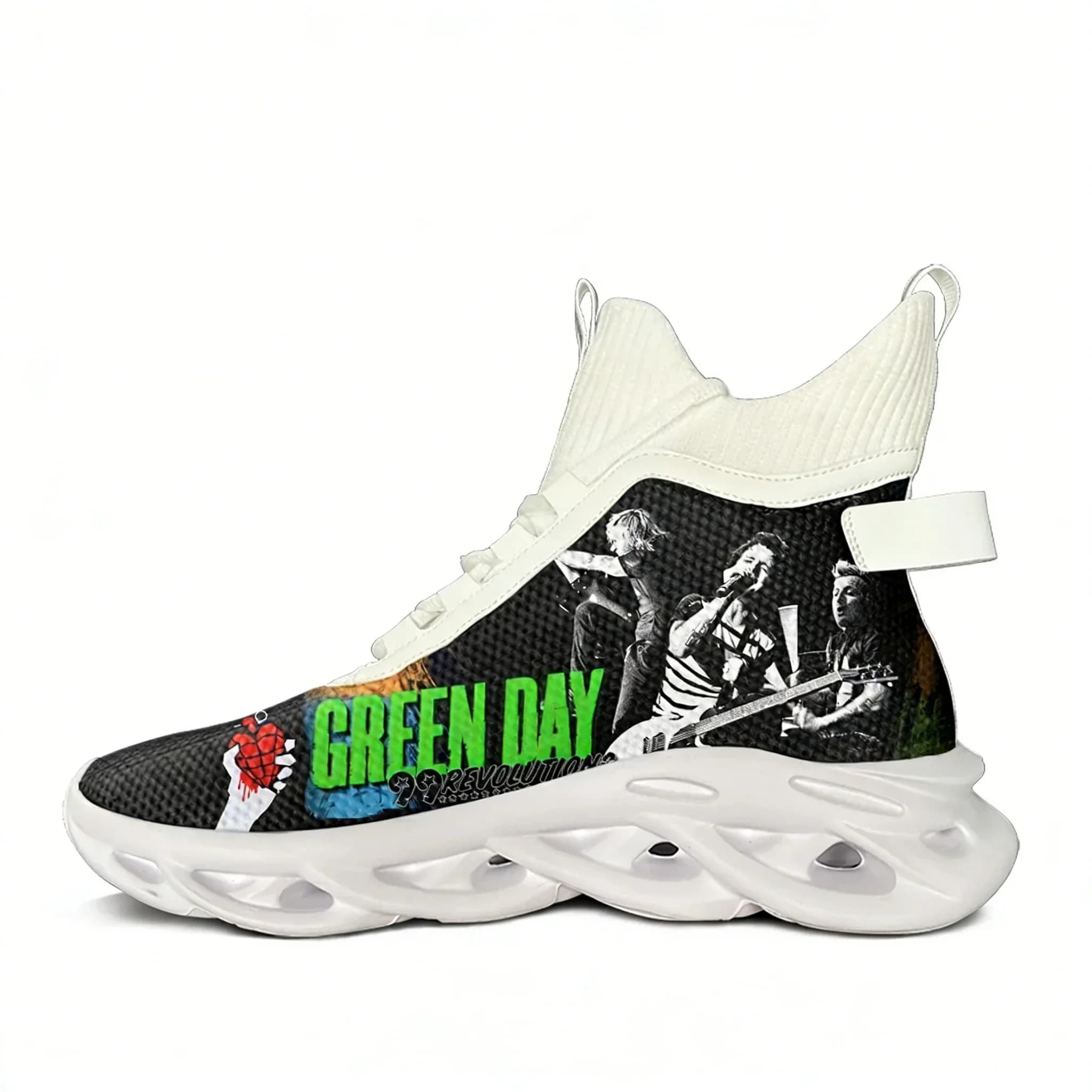 Green Day Pop Rock Band High Top Flats Sneakers Uomo Donna Scarpe da trekking Scarpe da viaggio per alpinismo Scarpe leggere da corsa