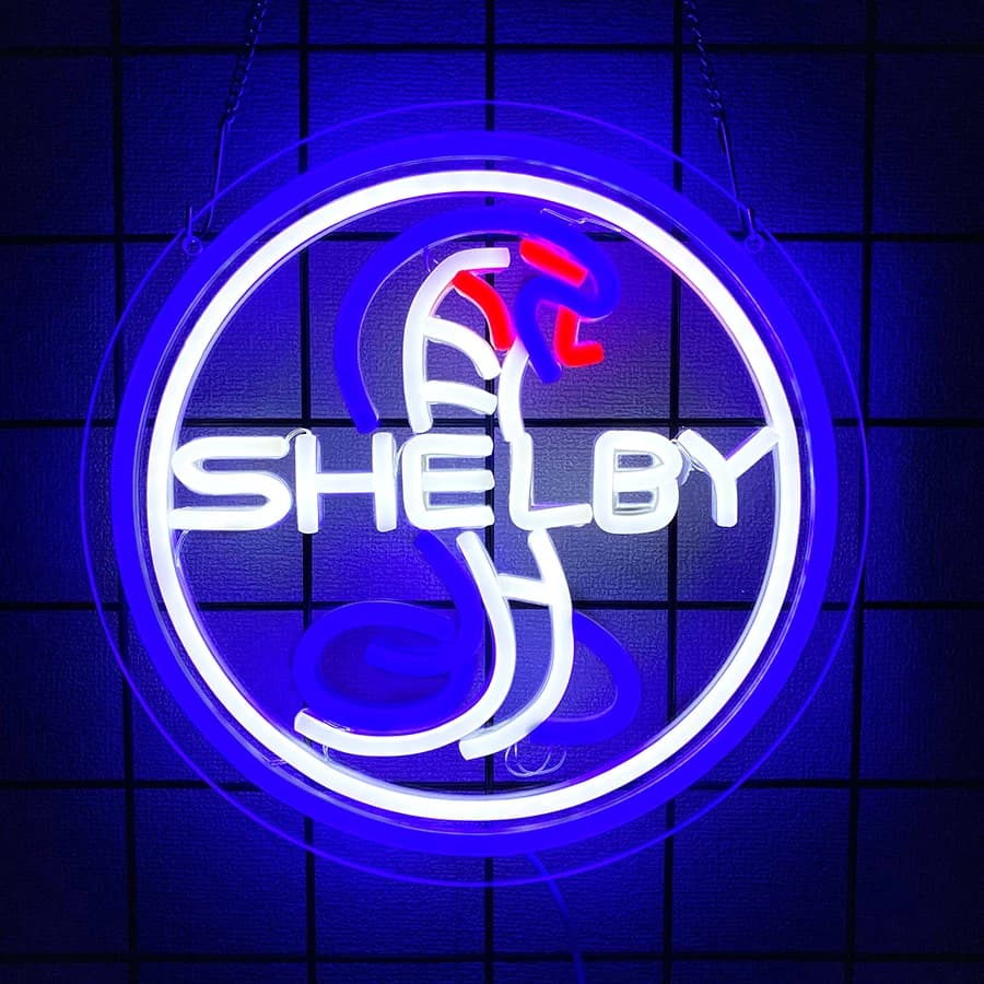 Luci al neon Shelby, insegne luminose notturne a LED Shelby Cobra, adatte per uffici, hotel, caffè, feste, luci da parete per grotte da uomo