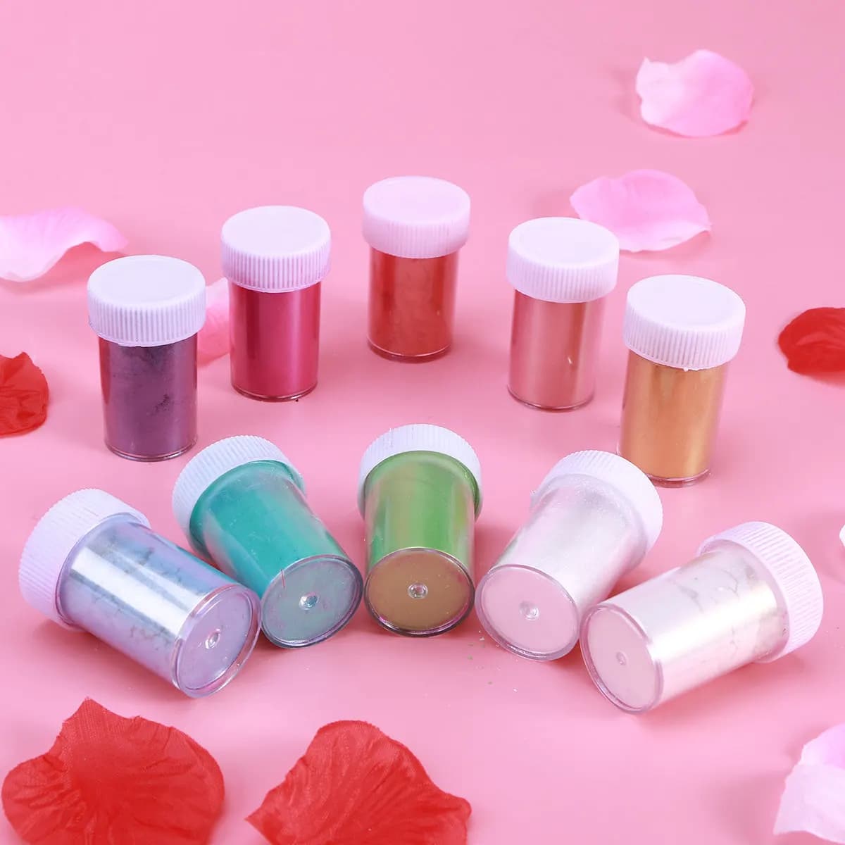10 Pezzi Polvere di Pigmento Mica Effetto Brillante e Profondo per Sapone, Ombretto, Blush, Nail Art, Rossetto Fai da Te