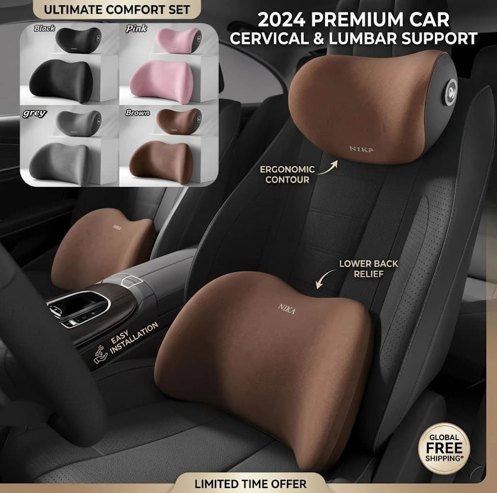 Poggiatesta per Auto, Supporto Lombare, Cuscino per Spalle, Cuscino in Memory Foam per Schiena, Prodotti Automobilistici e per la Casa
