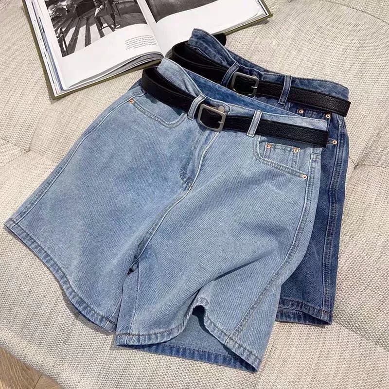 Summer Female Korean Leisure High Waist Jeans Lady Classic Solid Thin Denim Shorts Girls Retro Fashion Short Pants