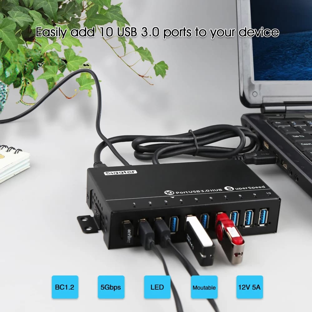 Good Sipolar Super Speed Usb Splitter 3.0 10 Port Hub for Phones or Tablets Charging&data Transmission A-103