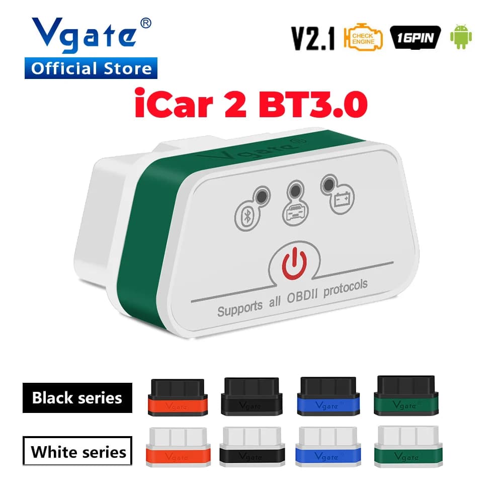 Vgate iCar2 ELM327 V2.1 diagnostica per Auto Bluetooth OBD 2 OBD2 ElM 327 per Android/IOS strumento Scanner automatico lettore di codici Scanner odb2