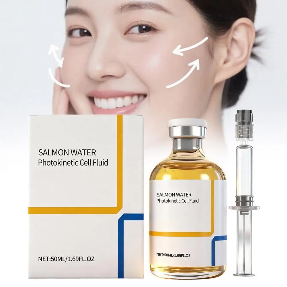 50ml Essence Ampoule Salmon Water Photokinetic Cell Fluid, Skin Repair Brightening Serum Improves Elasticity Hydration