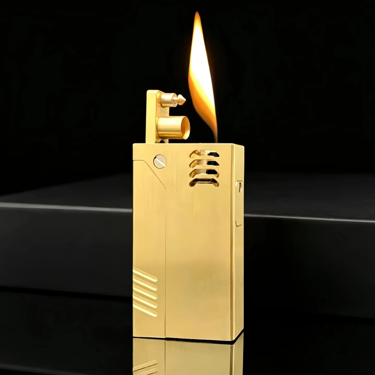 High Grade Brass Kerosenes Lighter, Auto eject Mecha Style Gasolines Lighter Windproof Reusable Flint Wick Lighter Collection