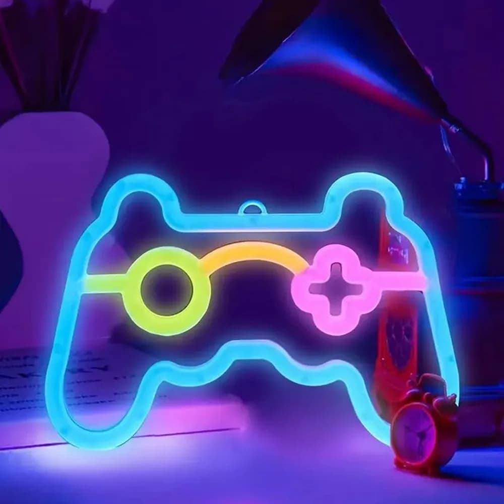1PC Controller di gioco alimentato tramite USB Insegna al neon Luce a LED per l'arredamento della stanza dei giocatori, Camera da letto dei bambini, Parete, Festa, Luce notturna per scrivania da gioco