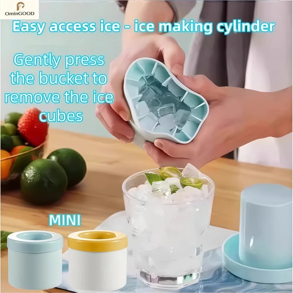 NEW1-6pcs Mini Food Grade Silicone Ice Bucket Cup Mold, Quick Freeze Ice Tray Creative Ice Maker for Home Bar Whiskey Bee