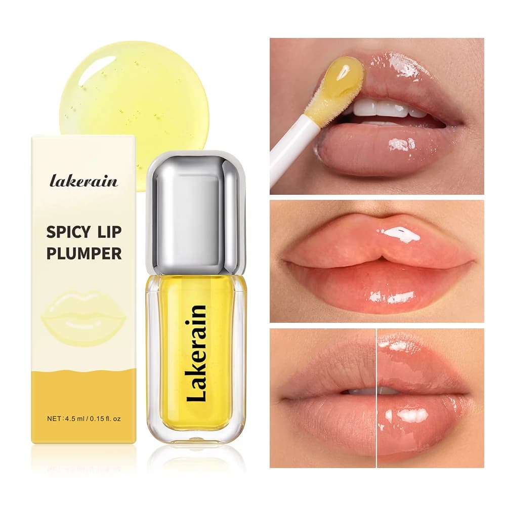 DANCHEL Spicy Plumping Lip Gloss Glass Lip Look Nourishing Plant Oil Smooth Lip Lines Curved Applicator Lip Makeup