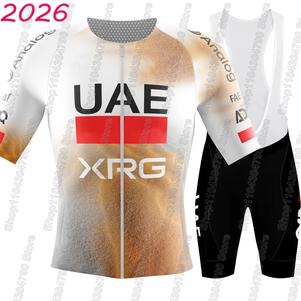 Complete with Cycling UAE Team 2026 Man's Summer: Shirt and Salopette for Road Bike and MTB