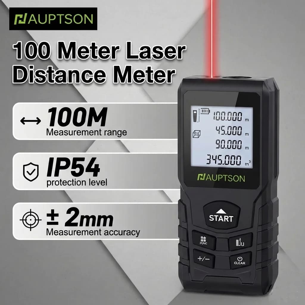 Telemetro Laser HAUPTSON 70/100M, Misuratore di Distanza Digitale, Strumento di Misurazione Portatile per Edilizia e Costruzioni