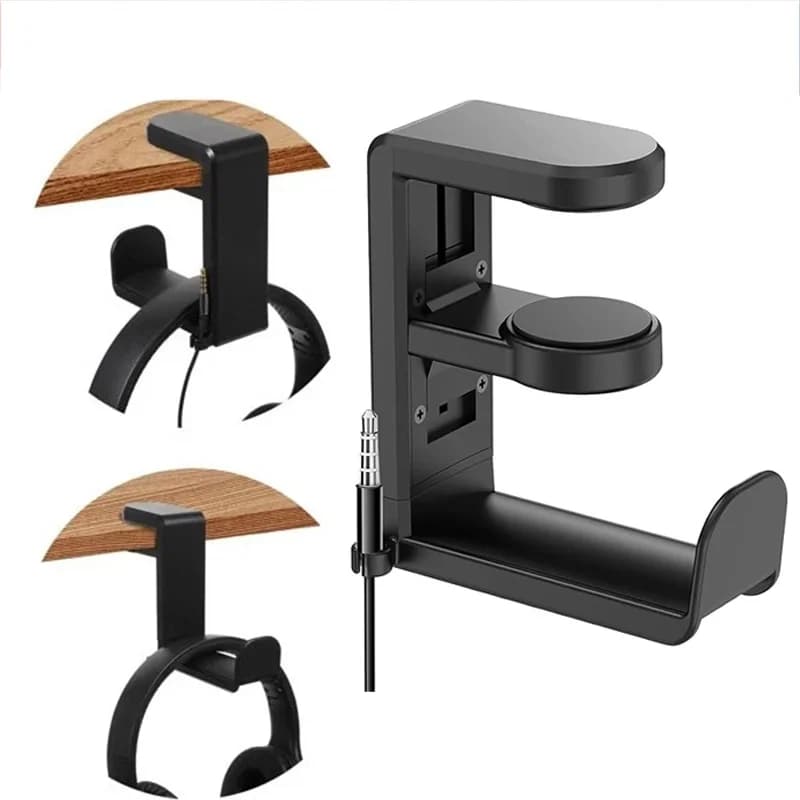 360° Rotating Headphone Stand Desktop Headset Holder Desk Hanger Hook Headphone Storage Hangin Organizer For PC Gaming Headset