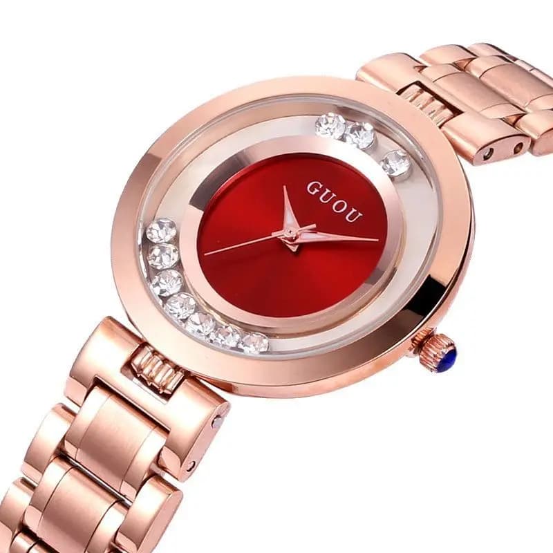 Fashion Top Guou Brand orologi Casual da donna orologio da donna bracciale di lusso per donna orologio con strass in oro rosa Reloj Mujer Saat