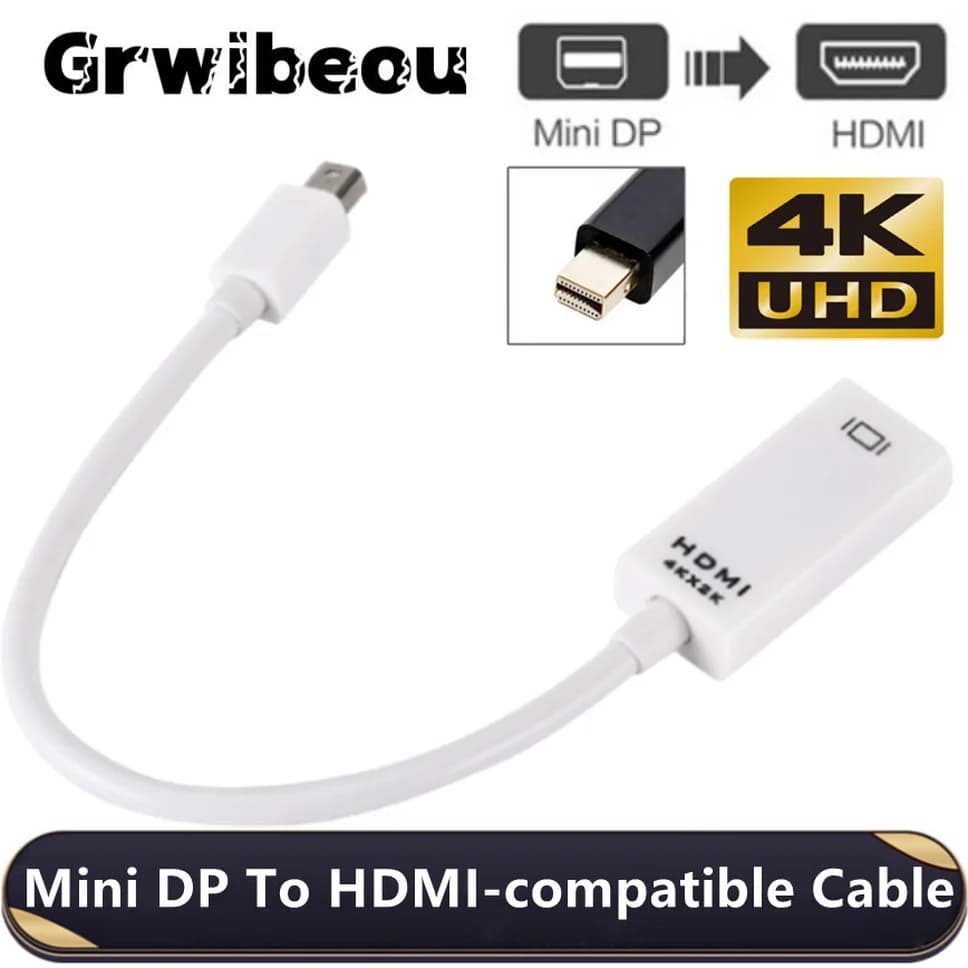 Compatible Grwibeou 4K Mini DP HDMI Thunderbolt 2 Mini Displayport HDMI adapter cable for Apple MacBook Air Pro
