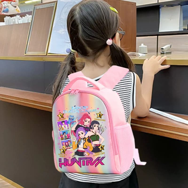 KPOP Demon Hunters Backpack Rainbow Colors Student Backpackg Schoolbag Back To School Gifts