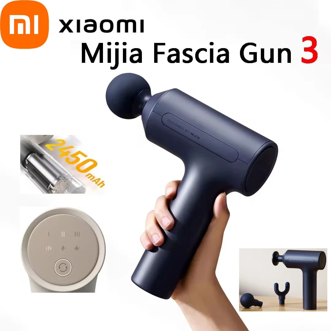 Xiaomi Mijia Fascia Gun 3 Muscle Massage Gun Dual Mode 2450mAh 3 Massage Heads 25KG 10mm Push Relax shoulder and neck