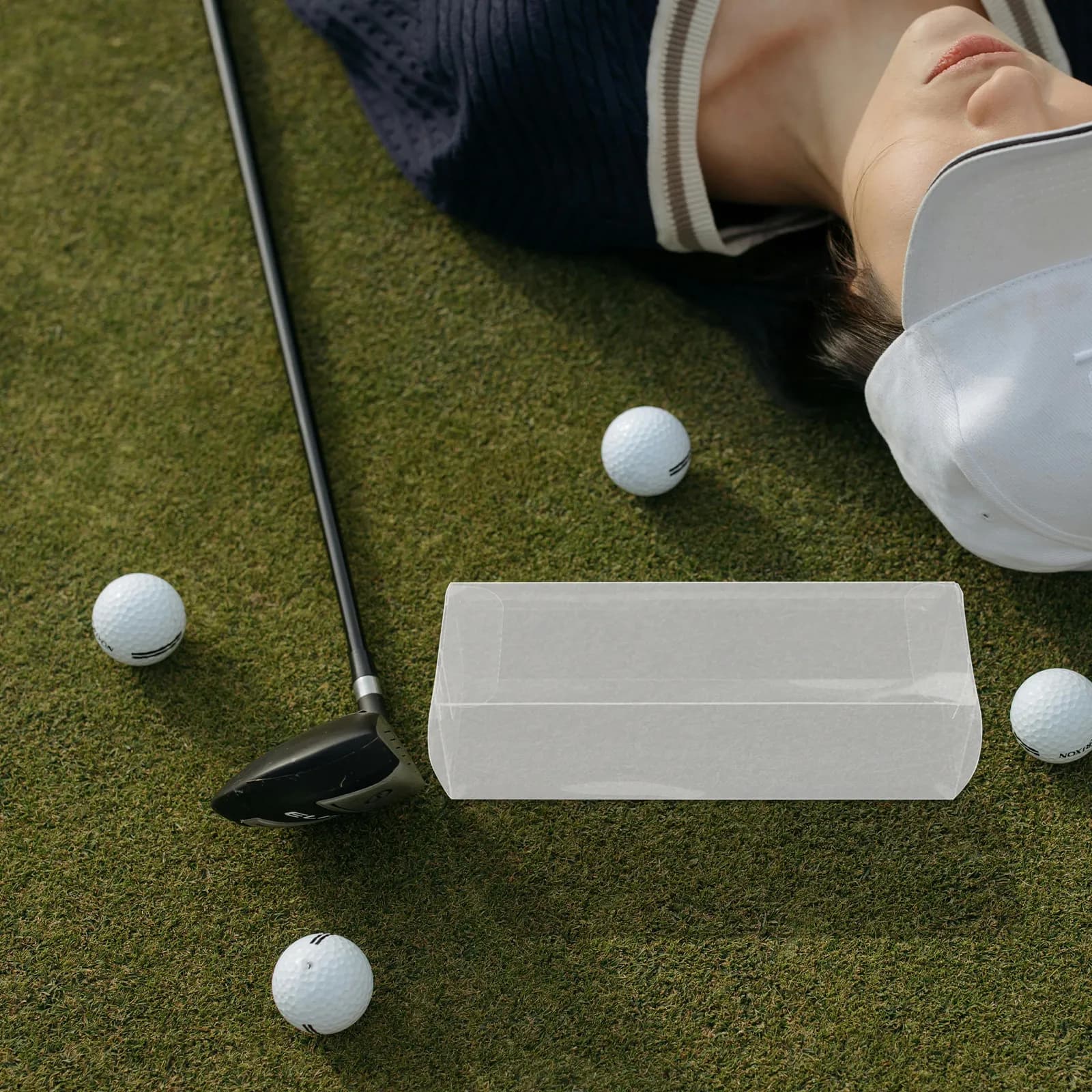 2 Pezzi Contenitore Trasparente Quadrato per Palline da Golf, Espositore in Plastica Trasparente Portatile per 3 Palline