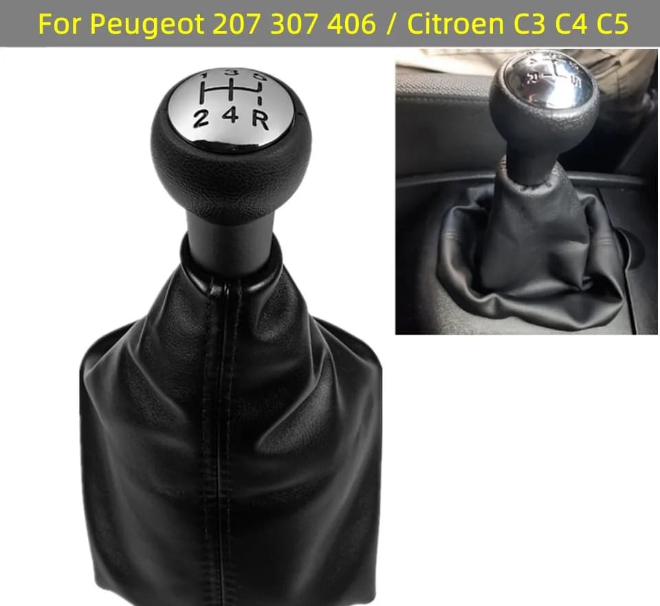 Leva del cambio a 5 velocità con cuffia e copertura per Peugeot 207 307 406 / Citroen C3 C4 C5