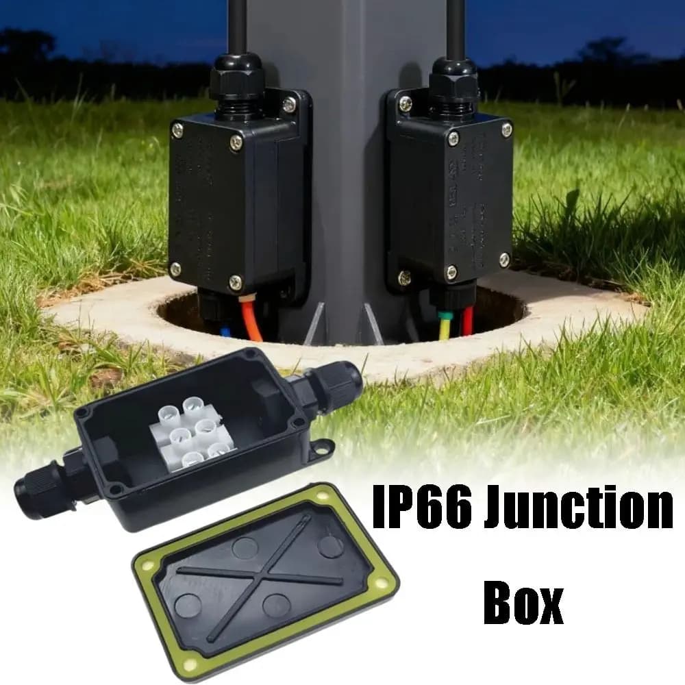 IP66 Junction Box 2-Way 3-Way Sealed Waterproof Electrical Cable Box Dustproof Retardant Cable Connector Security Cameras