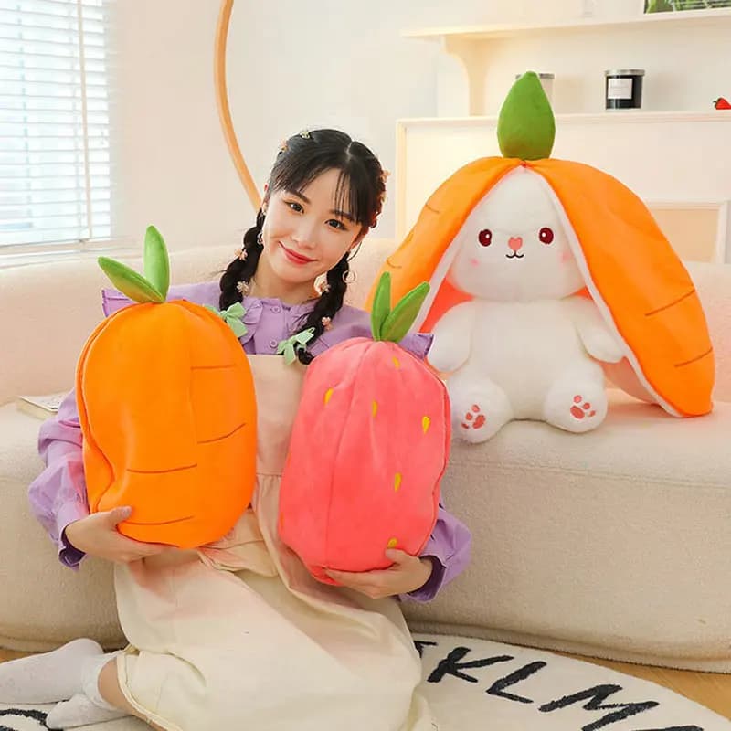 35-60 cm Dimensioni giganti Bel coniglio Gira in caot Bambole di fragole Bambola di frutta Transfigured Bunny Peluche ripiene