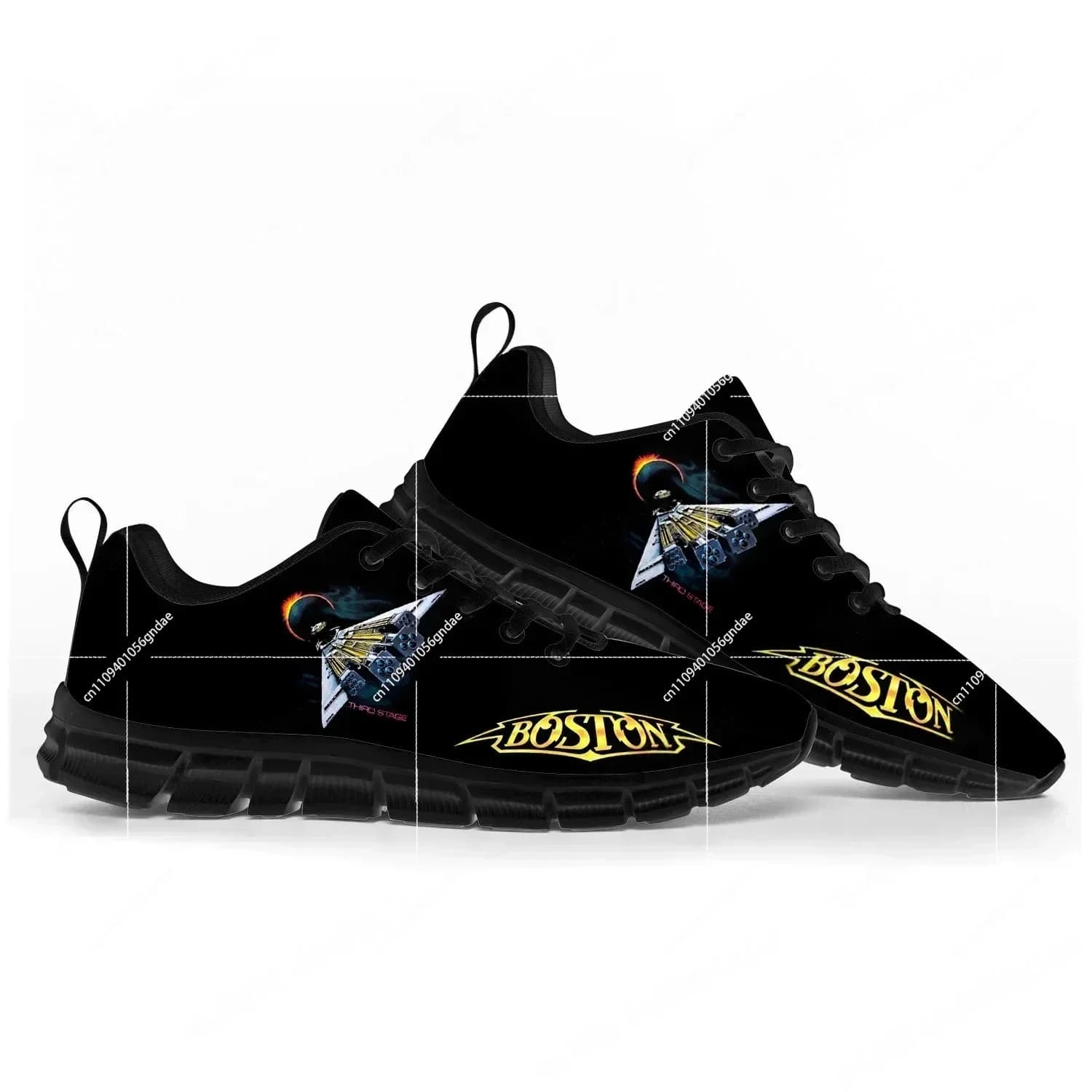 Boston Band Rock Band Pop Sports Shoes Mens Womens Sneakers Casual Custom Couple Shoes Black