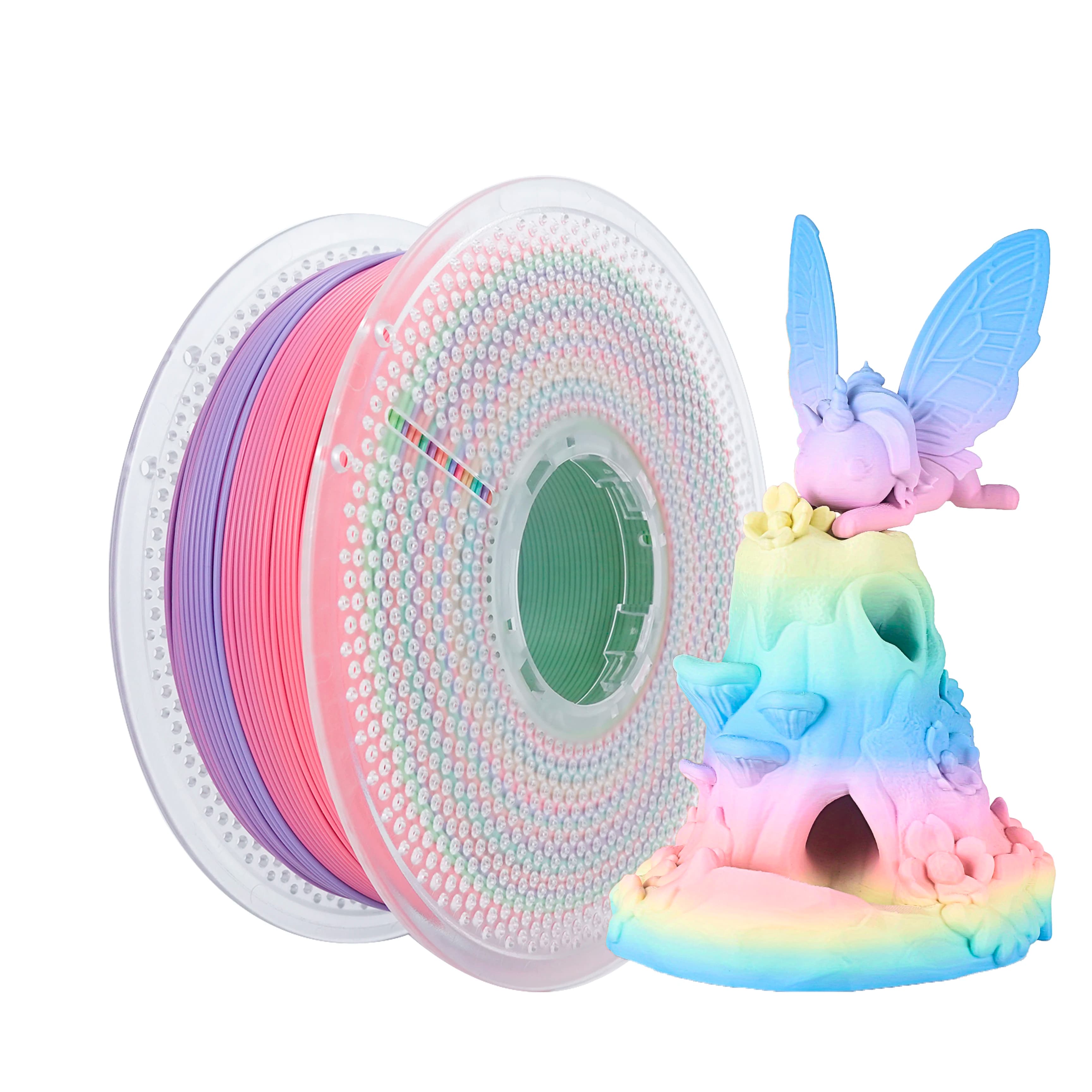 Filament for printer PLA 3D rainbow 1.75 mm, filament for printing PLA 3 D matt +/- 0.03 mm, 1 kg/2.2 pounds Color: Macaron Gradient 1 kg