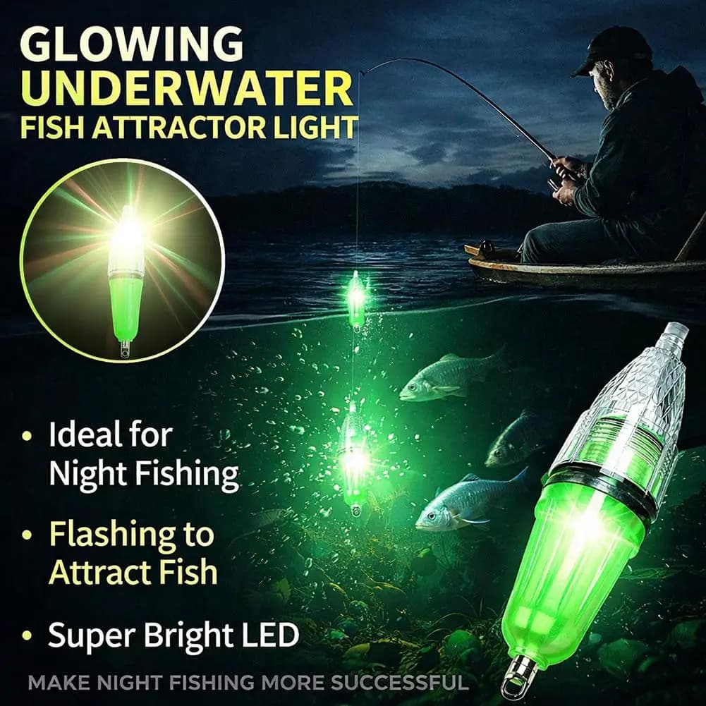 LED Underwater Fishing Light 12cm 17cm Super Bright Flashing Fish Attractor Lamp Waterproof Night Sea Fishing Lure Light