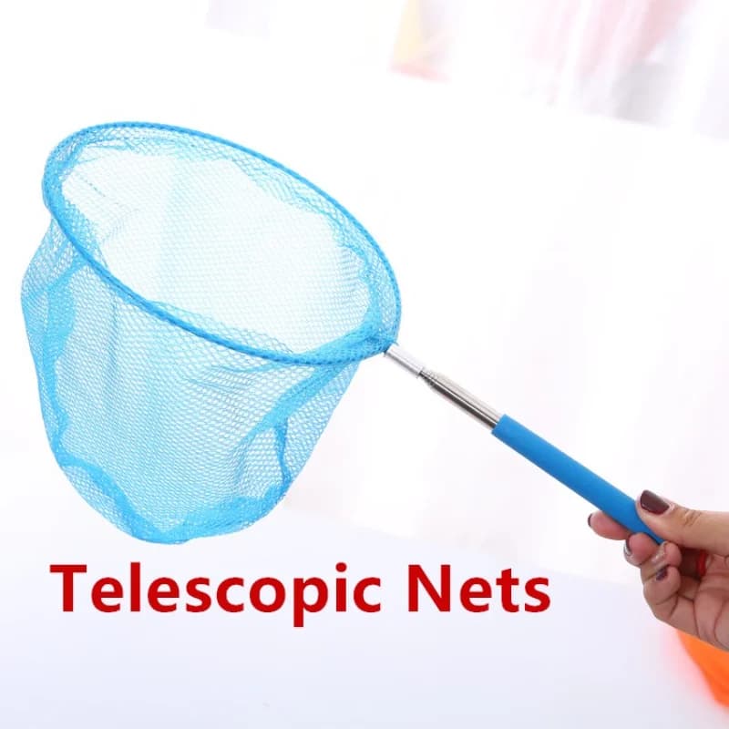 Telescopico pesca insetto farfalla libellula rete in acciaio inox Rod Catch Tadpole Fish Net bambini Outdoor Aquarium CleaningTools